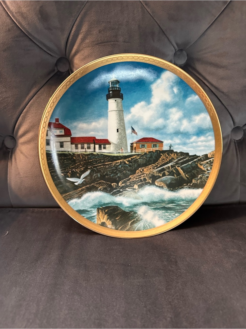 Vintage Portland Head Lighthouse Collector Plate Hamilton Collection Nautical